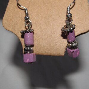 **2/$10**Purple dangle stone earrings